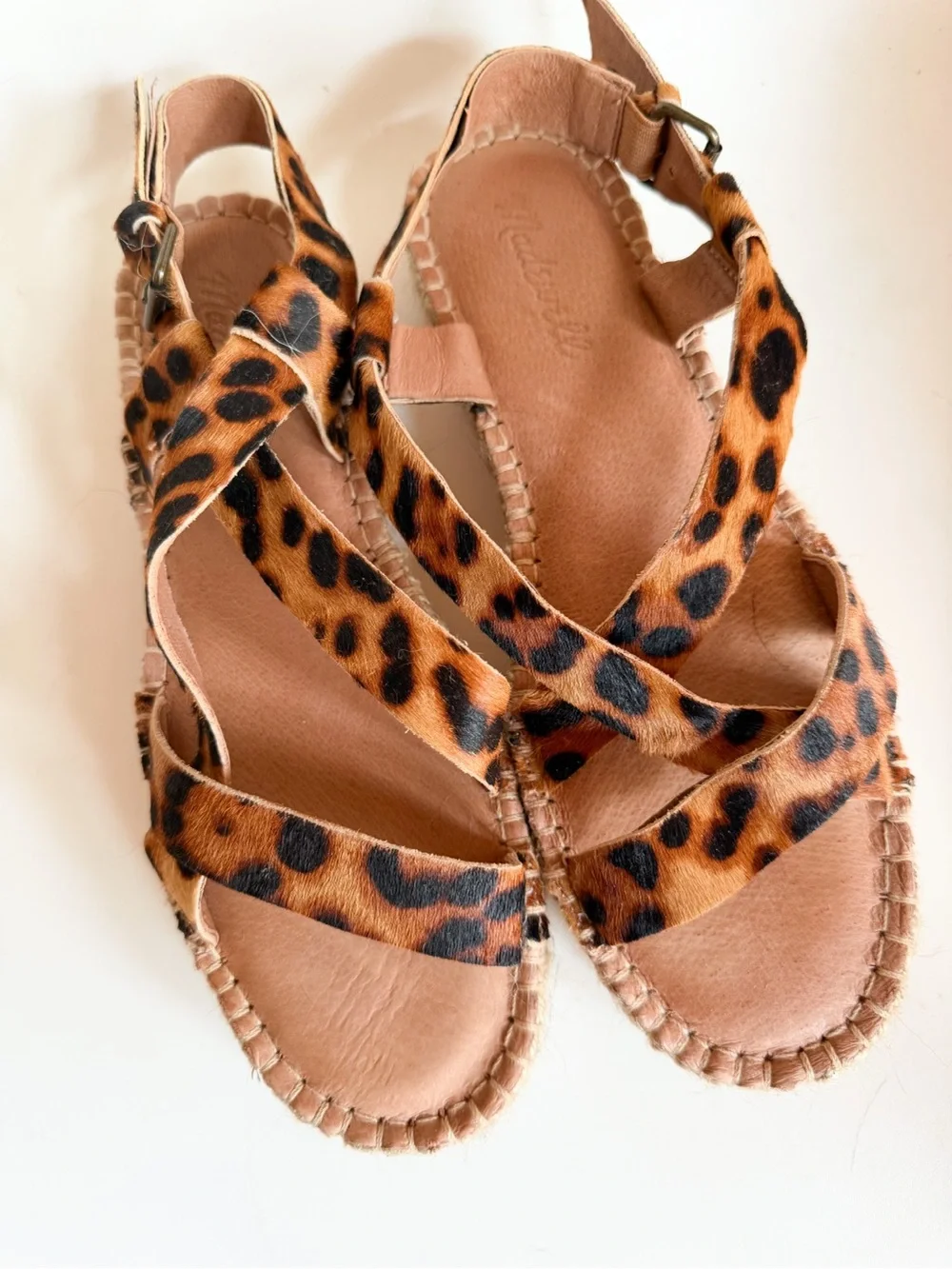 Madewell Malia Espadrille Sandal in Calf Hair Size 8